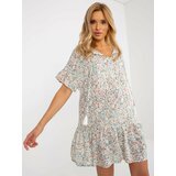Fashion Hunters SUBLEVEL white loose floral dress with ruffle Cene