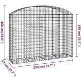  Gabionska košara s lukom 200x50x140/160 cm pocinčano željezo | shoptok.hr