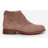 S. BARSKI Women's Flat Heeled Perforated Boots Beige S.Barski | ePonuda.com