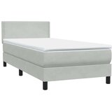 Box Spring krevet s madracem svijetlo sivi 80x210 cm baršun | Eponuda.ba