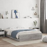 Maison Chic Posteljni okvir - Dvoposteljna postelja - Zakonska postelja s predali siva sonoma 120x190 cm inženirski les, (21695649) | Shoptok.si