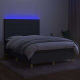  Box spring s madracem LED tamnosivi 140x200 cm tkanina | shoptok.hr