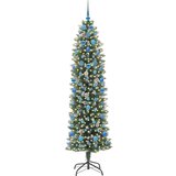 vidaXL Umjetno vitko božićno drvce s stalakom Zelena i bijela 210 cm | shoptok.hr