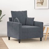  The Living Store Fotelj temno siv 60 cm žamet - Enosed, (21494976) Cene