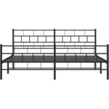  Metalni okvir kreveta uzglavlje i podnožje crni 200x200 cm | shoptok.hr