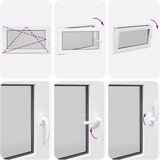  Prozor za podrum RISOR 100 x 70 cm PVC i staklo Bijela | shoptok.hr