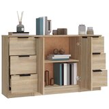 vidaXL Komoda 3 kosi sonoma hrast inženirski les | Shoptok.si