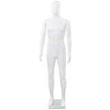 vidaXL Celotna moška izložbena lutka s stekleno osnovo bela 185 cm | Shoptok.si