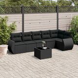 vidaXL 7-dijelni set vrtnih sofa od poliratana s jastucima crni | shoptok.hr