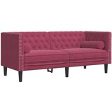  3-dijelni set sofa Chesterfield crvena boja vina baršunasti | shoptok.hr