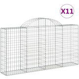  Lučne gabionske košare 11kom 200x30x100/120cm pocinčano željezo | shoptok.hr