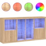 Maison Chic Komoda - Predalnik z LED lučkami sonoma hrast 202x37x100 cm, (21720309) | Shoptok.si