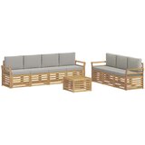  Setovi sofa 8 kom. Bijela i svjetlosiva Poliester | Shoptok.si