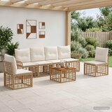  Set vanjskih sofa 7 kom. Prirodna i krema bijela Poliester | shoptok.hr