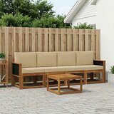  Set vanjskih sofa s jastukom 4 pcs Prirodna | shoptok.hr