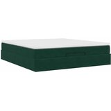  Otomanski krevet s madracem tamnozeleni 160x200 cm baršunasti | shoptok.hr
