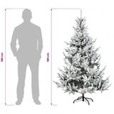  Umjetno božićno drvce s nogom 180 cm PVC i metal - Zelena i bijela 180 cm bez LED svjetala | shoptok.hr