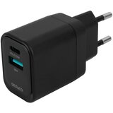 Deltaco Domači polnilec 1x USB-A 18 W, 1x USB-C PD 20 W, ČRNA | Shoptok.si