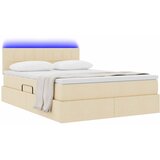  LED krevet za pohranu s madracem Krema 140 x 190 cm Tkanina | shoptok.hr