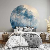  Okrugla fototapeta - A forest in misty shades of blue 180x180 | shoptok.hr