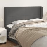  Uzglavlje s ušima sivo 163x23x118/128 cm od umjetne kože | shoptok.hr