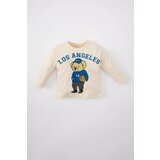Defacto Baby Boy Crew Neck Bear Printed Long Sleeve T-Shirt cene