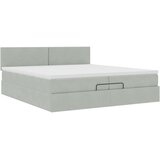  Ottoman krevet s madracem svijetlo sivi 200x200 cm baršun | Shoptok.si