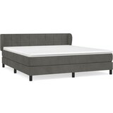 vidaXL Box spring postelja z vzmetnico temno siva 180x200 cm žamet, (20790825) Cene