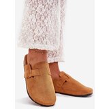 Boto Ladies Clogs and On Cork Platform With Buckle Camel Klarae | Shoptok.si