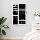 vidaXL Zidni ormarić za nakit s ogledalom bijeli 30 x 8 5 x 90 cm Cijene