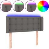 Maison Chic LED posteljno vzglavje - Vzglavna omarica sivo 93x16x78/88 cm umetno usnje, (22077360) | Shoptok.si