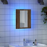  LED kupaonski ormarić s ogledalom boja hrasta 40x12x45cm drveni Smeđa | Shoptok.si