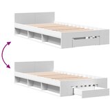  Okvir za krevet s ladicom bijeli 100x200 cm konstruirano drvo | shoptok.hr