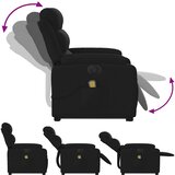  Električni masažni naslonjač na podizanje od tkanine crni | shoptok.hr