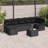  Sjedeća garnitura za vrt 8 kom. Crna poliratan 297.5 x 132.5 x 69 cm | Shoptok.si
