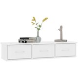  Zidna polica s ladicama bijela 88x26x18,5 cm konstruirano drvo | shoptok.hr
