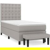 The Living Store Box spring postelja z vzmetnico svetlo siva 90x200 cm blago - Box Spring Postelja, (21520562) | Shoptok.si