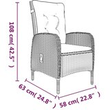 vidaXL 5-dijelni vrtni blagovaonski set s jastucima sivo-crni | shoptok.hr