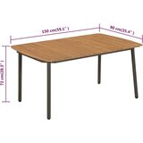  Vrtni stol 150 x 90 x 72 cm masivno bagremovo drvo i čelik | shoptok.hr