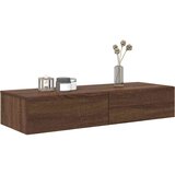 vidaXL Stenska polica s predali rjav hrast 100x36x19 cm inženirski les | Shoptok.si