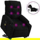 Maison Chic Električni masažni naslanjač - Relax naslanjač s funkcijo vstajanja črn, (22061943) | Shoptok.si