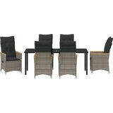  Vrtni set za objed 7 kom. Siva poliratan | shoptok.hr