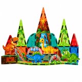 Magnetic Construction Blocks Dinosaurs Volcano Colorful 43 pcs. | shoptok.hr