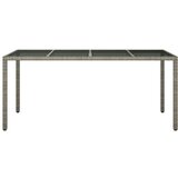  Vrtni stol sivi 190x90x75 cm od kaljenog stakla i poliratana | shoptok.hr