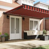 vidaXL Retraktilna tenda Oranžna in Rjava 500x300 cm blago - - Oranžna - 40.6 - 500x300 cm - 2025- | Shoptok.si