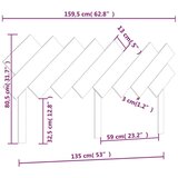 vidaXL Posteljno vzglavje sivo 159,5x3x80,5 cm trdna borovina | Shoptok.si