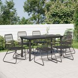  7-dijelni vrtni blagovaonski set od PVC ratana crni | shoptok.hr