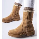 Gemre Beige insulated ankle boots with zipper Sunnyslope | shoptok.hr
