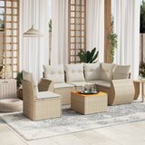  6-dijelni set vrtnih sofa s jastucima bež od poliratana | shoptok.hr