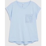Marisse Blue Cotton T-Shirt With Pocket | shoptok.hr